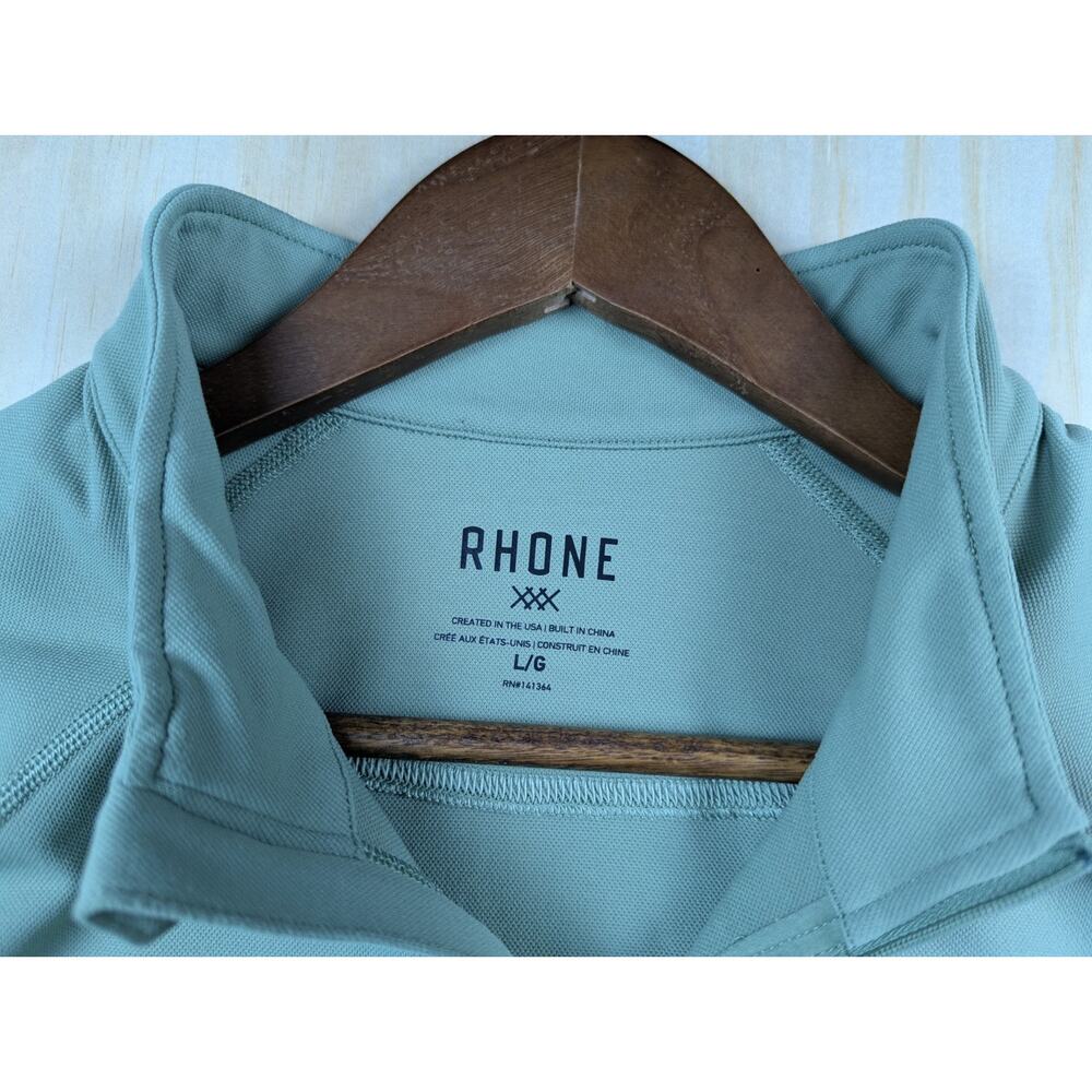 Rhone Men's Large 1/4 Zip Pullover Sage Green Nylon Stretch Performance - Picture 5 of 9
